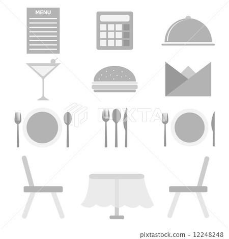 Restaurant icons on white background Restaurant icons on white background 12248248