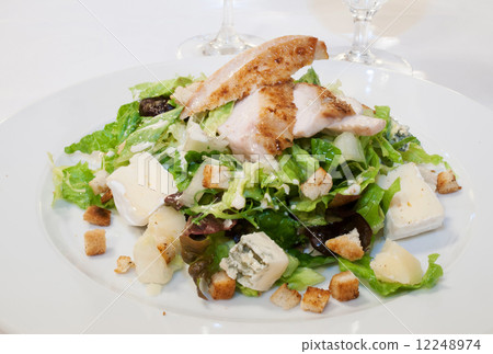 Roasted chicken leg with salad Roasted chicken leg with salad 12248974