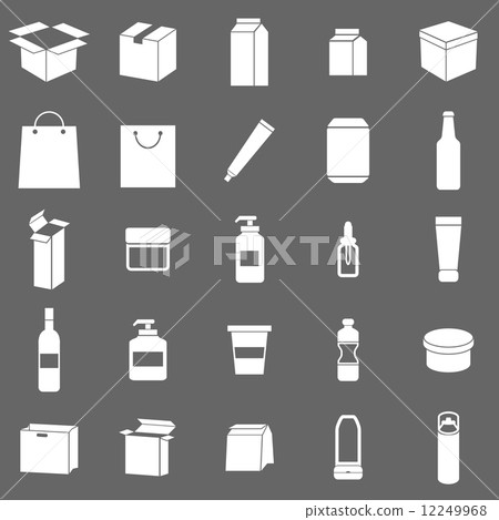 Packaging icons on gray background 12249968