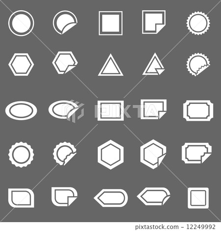Label icons on gray background - Stock Illustration [12249992] - PIXTA