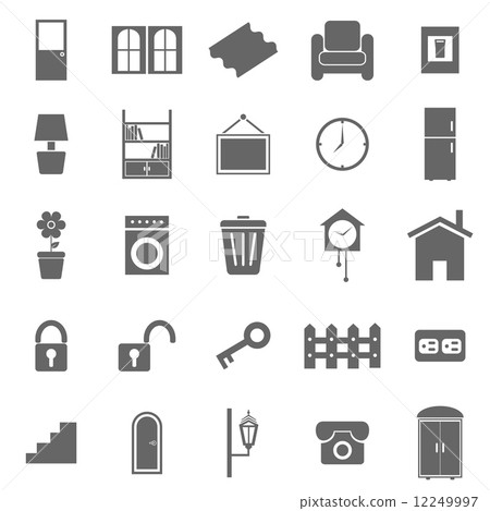 House related icons on white background 12249997