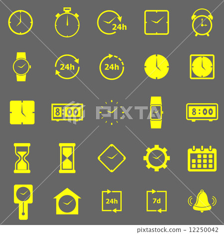 Time color icons on gray background-插圖素材 [12250042] - PIXTA圖庫