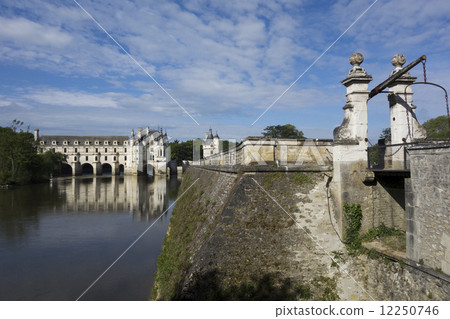 Chenonceau castle over the Cher river 12250746
