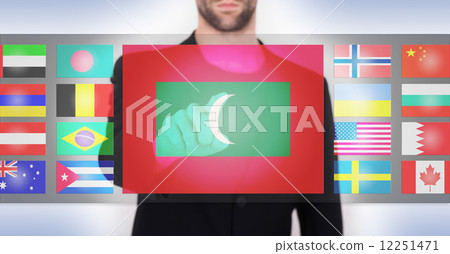 Hand pushing on a touch screen interface 12251471