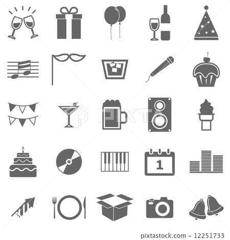 New Year icons on white background New Year icons on white background 12251733