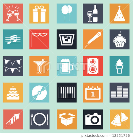 New year flat icon on green background New year flat icon on green background 12251736