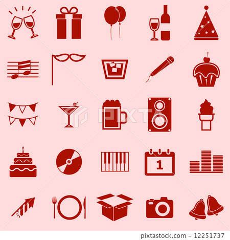 New Year color icons on orange background 12251737