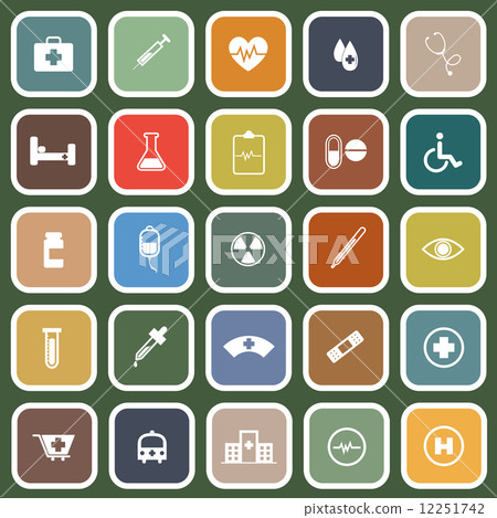 Medical flat icons on green background Medical flat icons on green background 12251742