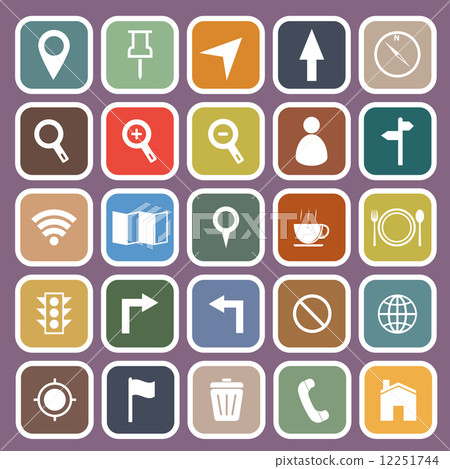 Map flat icon on purple background Map flat icon on purple background 12251744