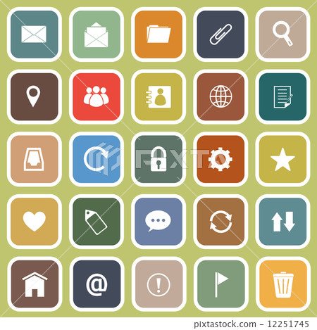 Mail flat icons on green background Mail flat icons on green background 12251745
