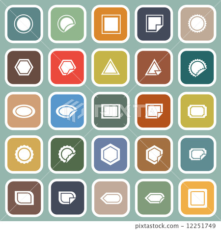 Label flat icons on blue background Label flat icons on blue background 12251749