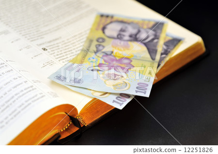 offering romanian currency and holy bible offering romanian currency and holy bible 12251826