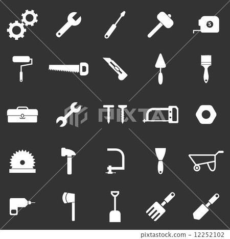 Tool icons on black background 12252102
