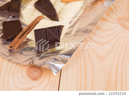 White and dark chocolate 12255214
