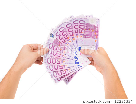 Hand holding euro notes Hand holding euro notes 12255334