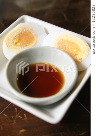 boiled egg with soy sauce 12256822