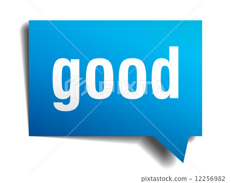 Good blue 3d realistic paper speech bubble isolated on white 12256982