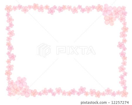 櫻花哈娜春天雪域Cino框架櫻花櫻花花卉圖案盛開桃子櫻花4月植物日本圖案背景材料初始春天圖案水彩粉紅色圖案花邊圖案重疊背景材料圖Waza 12257274