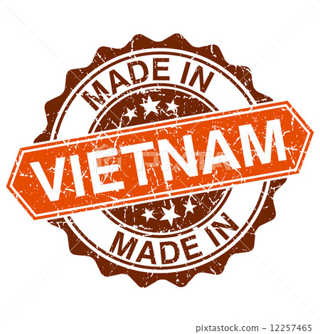 made in Vietnam vintage stamp isolated on white background 12257465