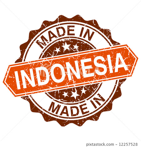 Made in Indonesia vintage stamp isolated on white background 12257528