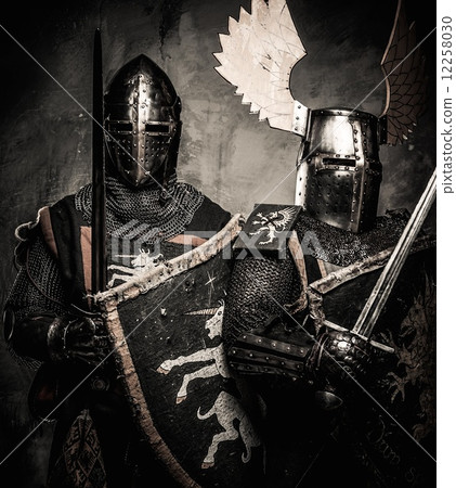 Tow medieval knights in full armour 12258030