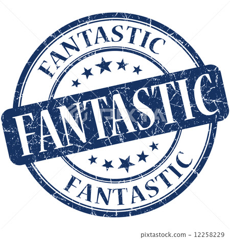 Fantastic blue round grungy vintage rubber stamp Fantastic blue round grungy vintage rubber stamp 12258229