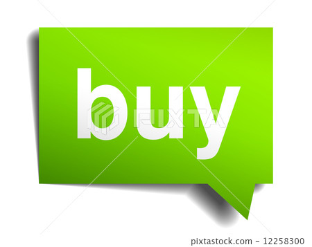 Buy green 3d realistic paper speech bubble isolated on white Buy green 3d realistic paper speech bubble isolated on white 12258300