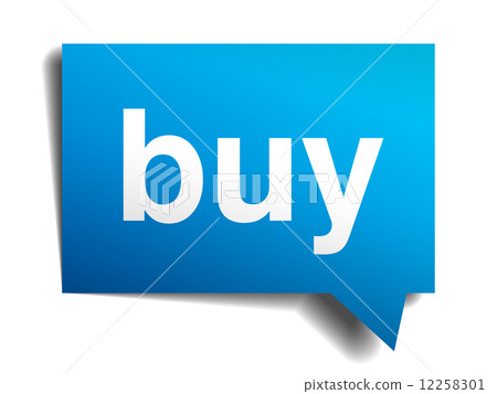 Buy blue 3d realistic paper speech bubble isolated on white Buy blue 3d realistic paper speech bubble isolated on white 12258301