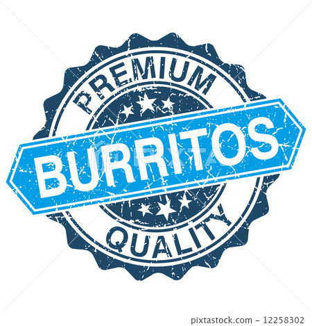 Burritos grungy stamp isolated on white background Burritos grungy stamp isolated on white background 12258302