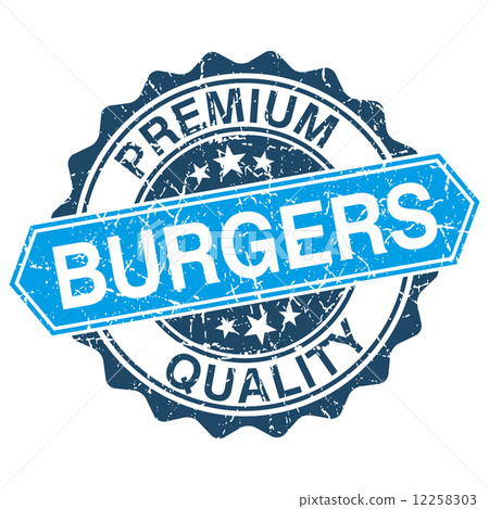 Burgers grungy stamp isolated on white background Burgers grungy stamp isolated on white background 12258303