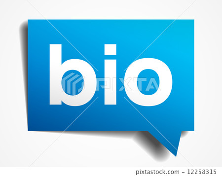 Bio blue 3d realistic paper speech bubble isolated on white Bio blue 3d realistic paper speech bubble isolated on white 12258315
