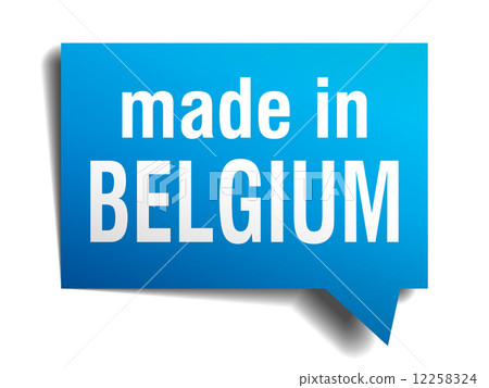 made in Belgium blue 3d realistic speech bubble isolated on white background made in Belgium blue 3d realistic speech bubble isolated on white background 12258324