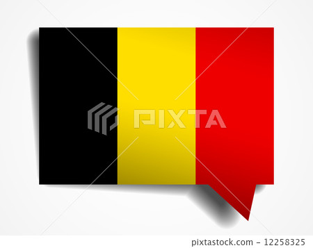 Belgium flag paper 3d realistic speech bubble on white background 12258325