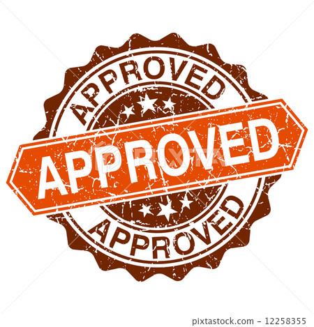 Approved grungy stamp isolated on white background 12258355