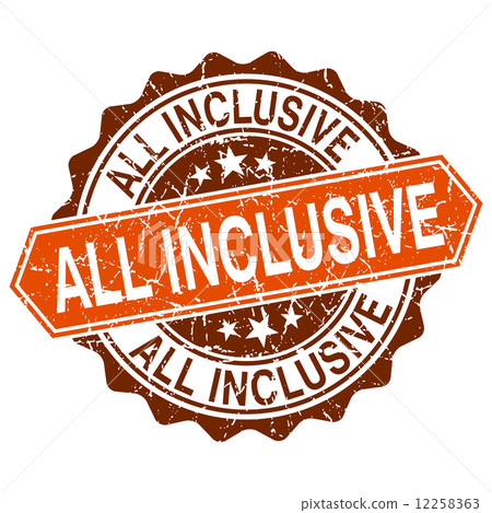 All inclusive grungy stamp isolated on white background 12258363