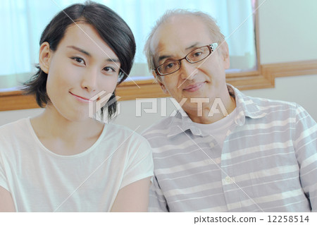 Senior house, Father, Daughter, Parents, Couple, Two People, Smiling, Relaxing, Gray Hair, People, 12258514