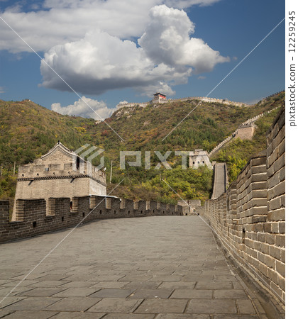View of one of the most scenic sections of the Great Wall of China, north of Beijing View of one of the most scenic sections of the Great Wall of China, north of Beijing 12259245