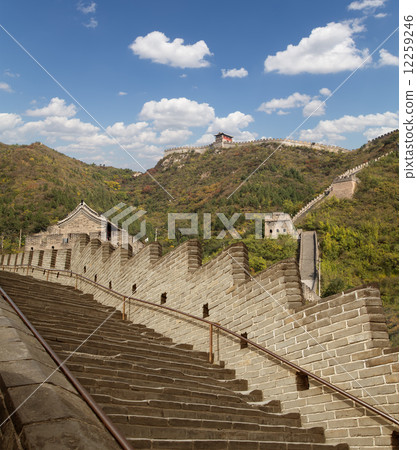 View of one of the most scenic sections of the Great Wall of China, north of Beijing View of one of the most scenic sections of the Great Wall of China, north of Beijing 12259246