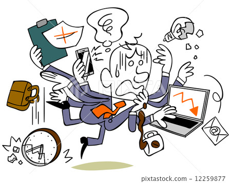 Businessman who fails multitasking - Stock Illustration [12259877] - PIXTA