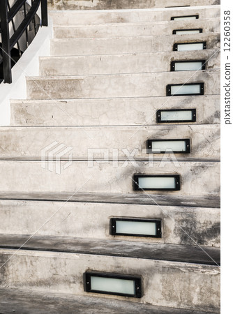 Cement staircase with illuminated box Cement staircase with illuminated box 12260358