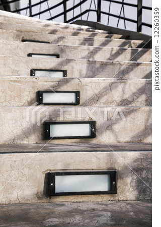 Cement staircase with illuminated box 12260359