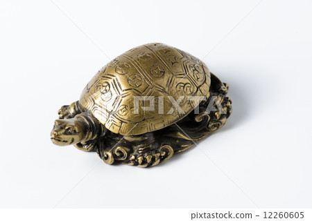 Feng shui golden metal turtle on white Feng shui golden metal turtle on white 12260605
