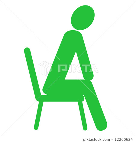 人的例證坐椅子正確面對綠色 12260624