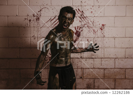 Ugly Zombie man in haunted house Ugly Zombie man in haunted house 12262186