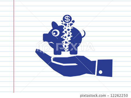 Hand and Broken Piggy Bank Hand and Broken Piggy Bank 12262250