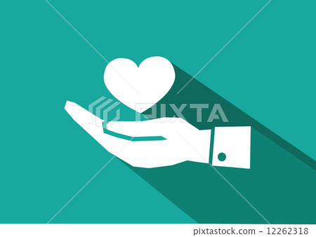 Pictograph hand and heart 12262318
