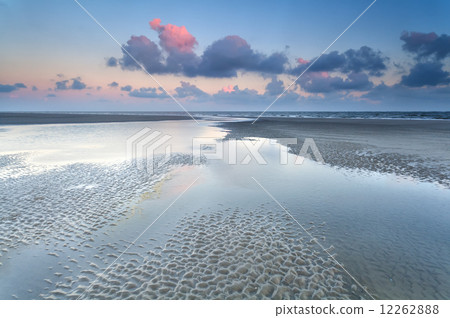 sunrise over North sea at low tide sunrise over North sea at low tide 12262888