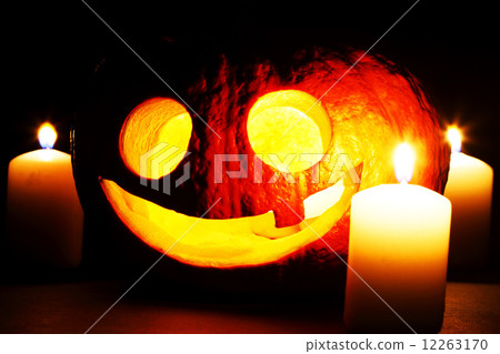 Halloween pumpkin and candles 12263170