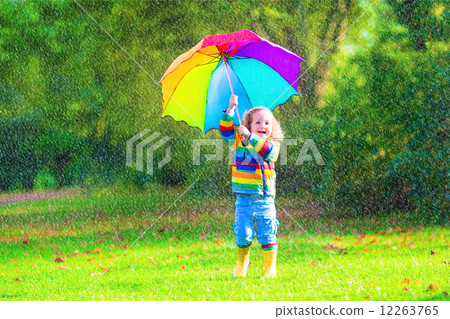 Little girl with umbrella 12263765