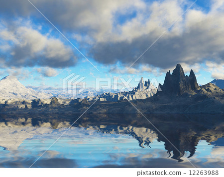 3D Landscape in fantasy planet, illustration 3D Landscape in fantasy planet, illustration 12263988